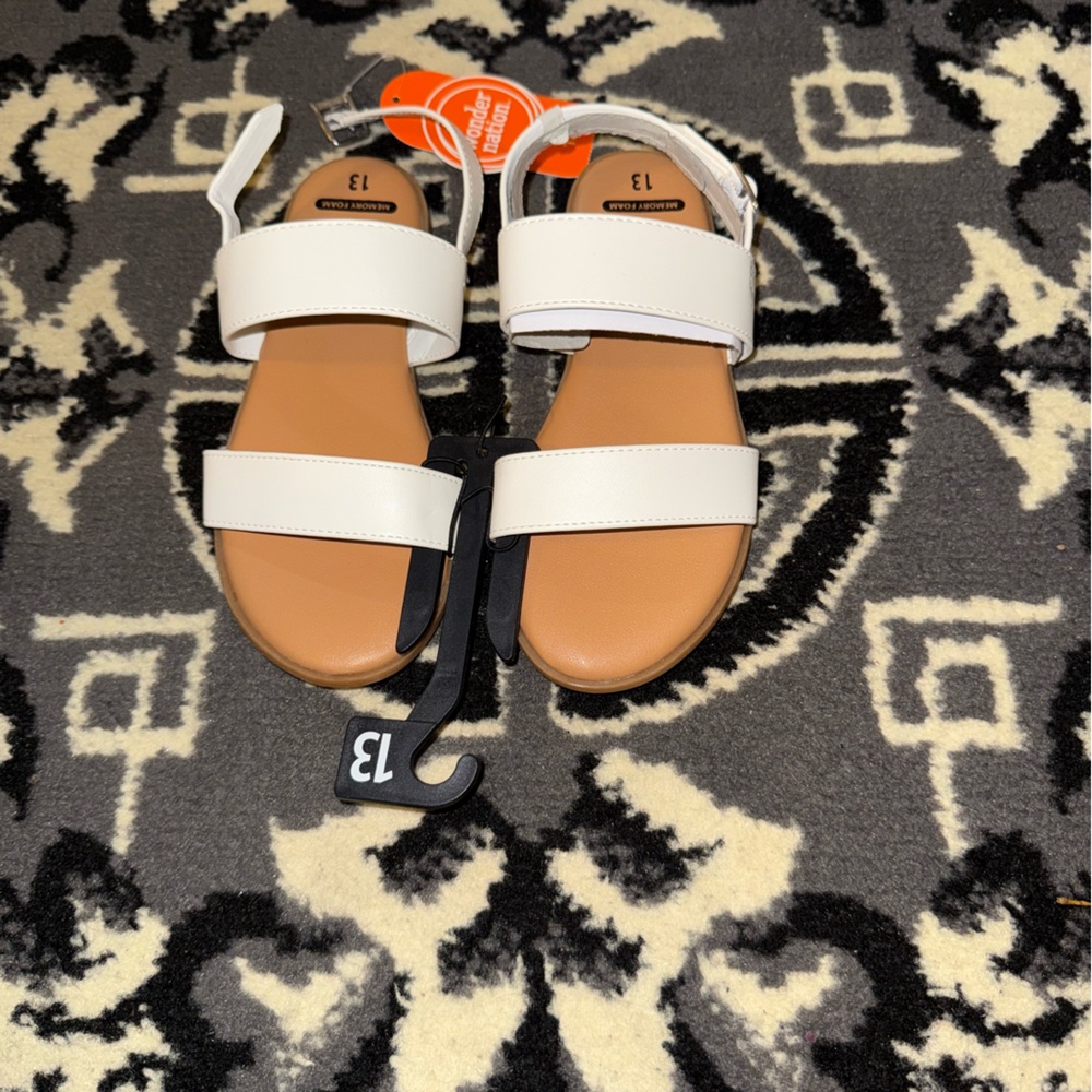 Wonder Nation Kids Cream Sandals